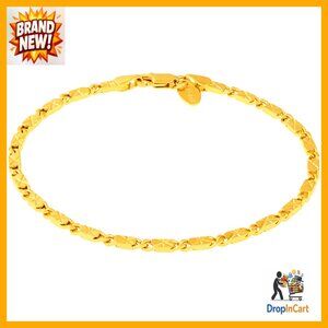 Gold Plated Diamond Cut Star Anklet Elegant Minimal Chain Ankle Bracelet